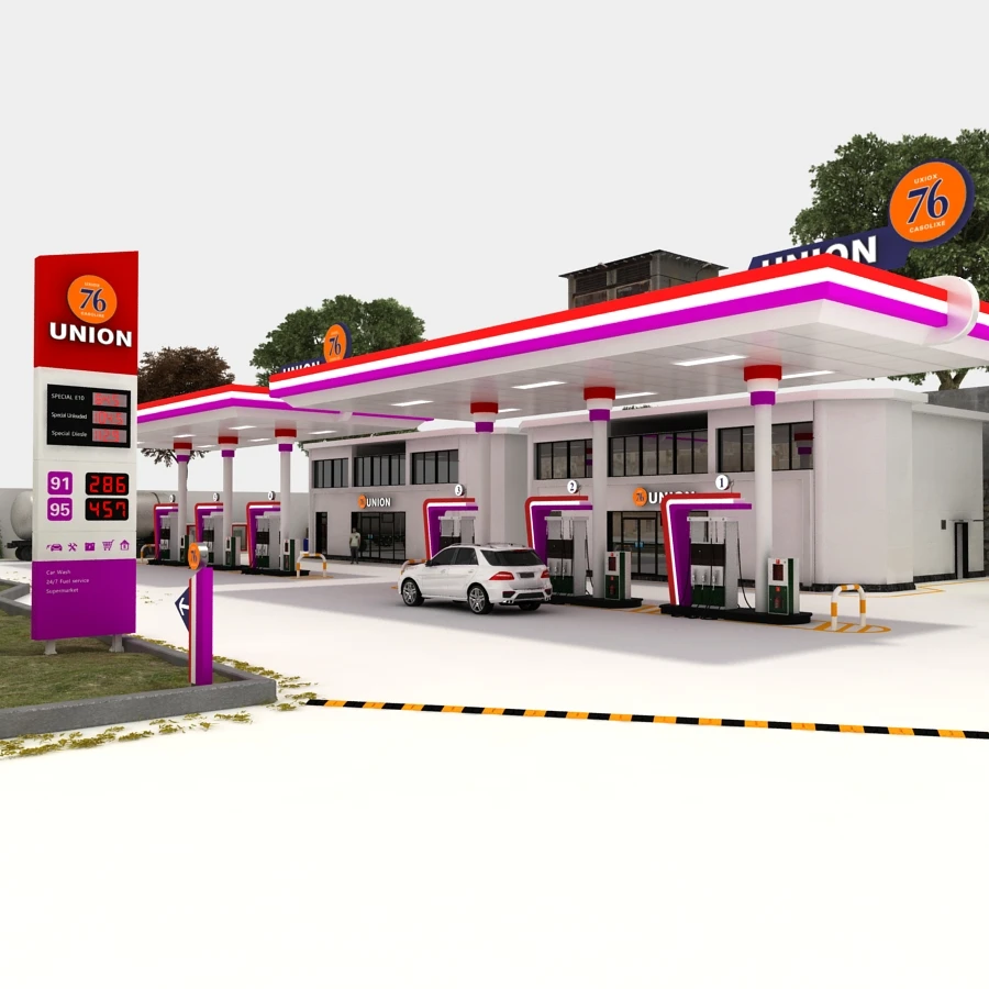 new steel structure for petrol station canopies gas station construction
