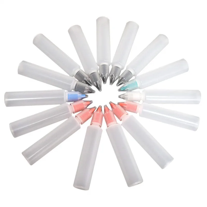 new PE/HDPE/LDPE 50ml crystal eyes drops bottles pen shape for translucent plastic eyes dropper bottles with crystal cap/Lid