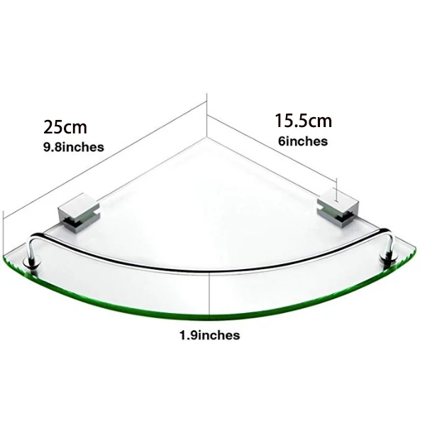 Modern Wall Mounted Glass Bathroom Corner Shelf Bathroom Corner Glass Shelf Glass Corner Shower Shelf