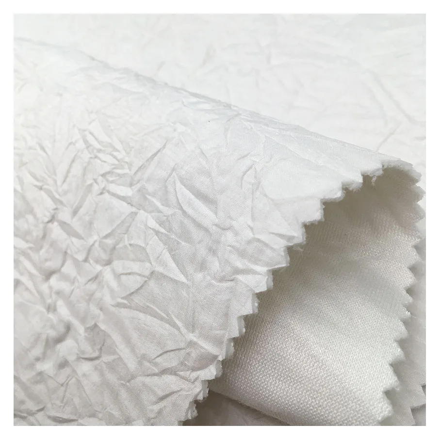 2022 new product waterproof 100% polyester 0.15cm ripstop taffeta velvet bonded fabric wrinkle jacket fabric