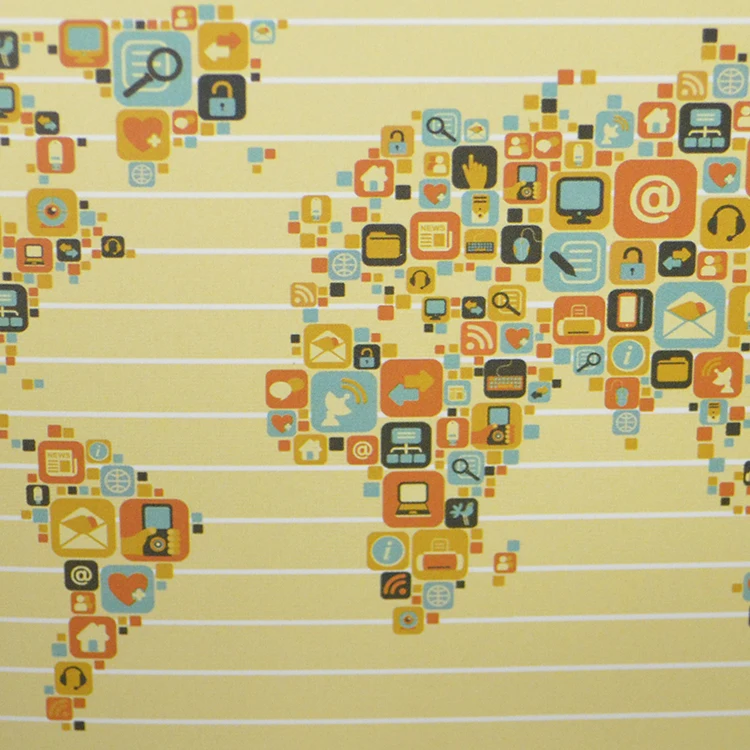 Custom digital print mural map wall paper for kids decoration PVC Vinyl Fabric Wallpaper For Wall Covering Mural wallcoverings