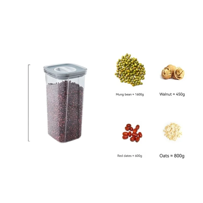 Household sealed jar transparent plastic food grade storage jar spice moisture-proof grain storage box