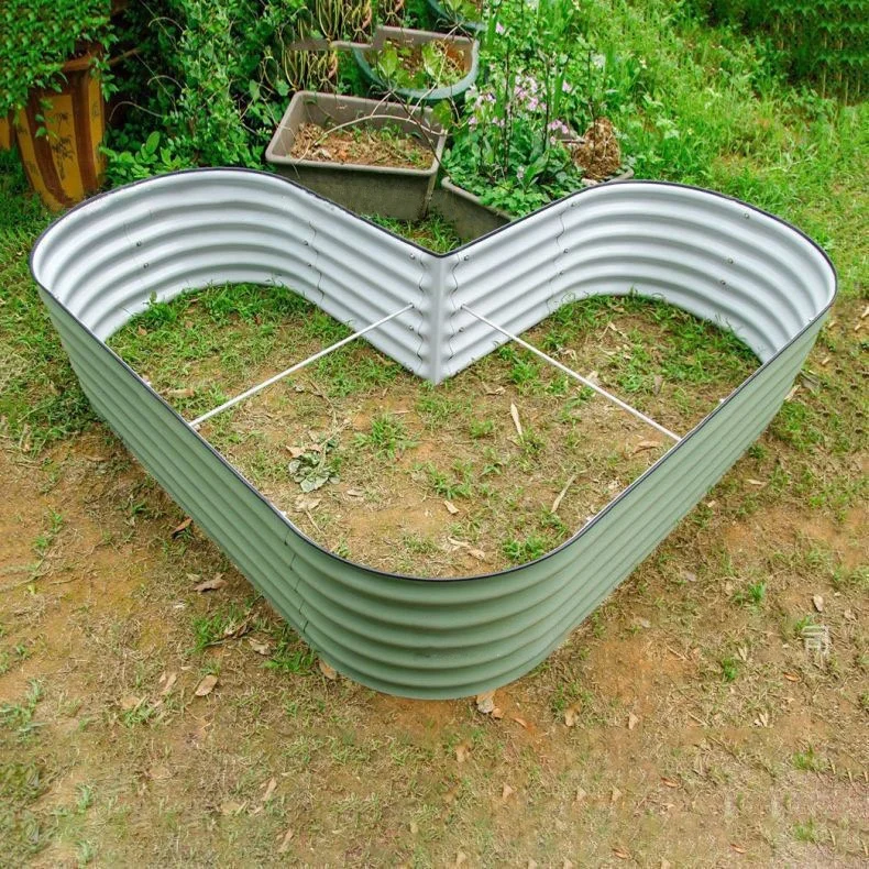 corner raised garden bed Metal planter for backyard vegetables