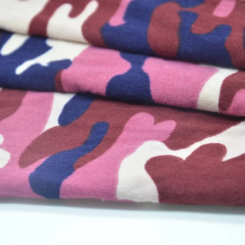 Shaoxing Chunnuo Textile DTY Brushed Printed Pink Camouflage Fabric