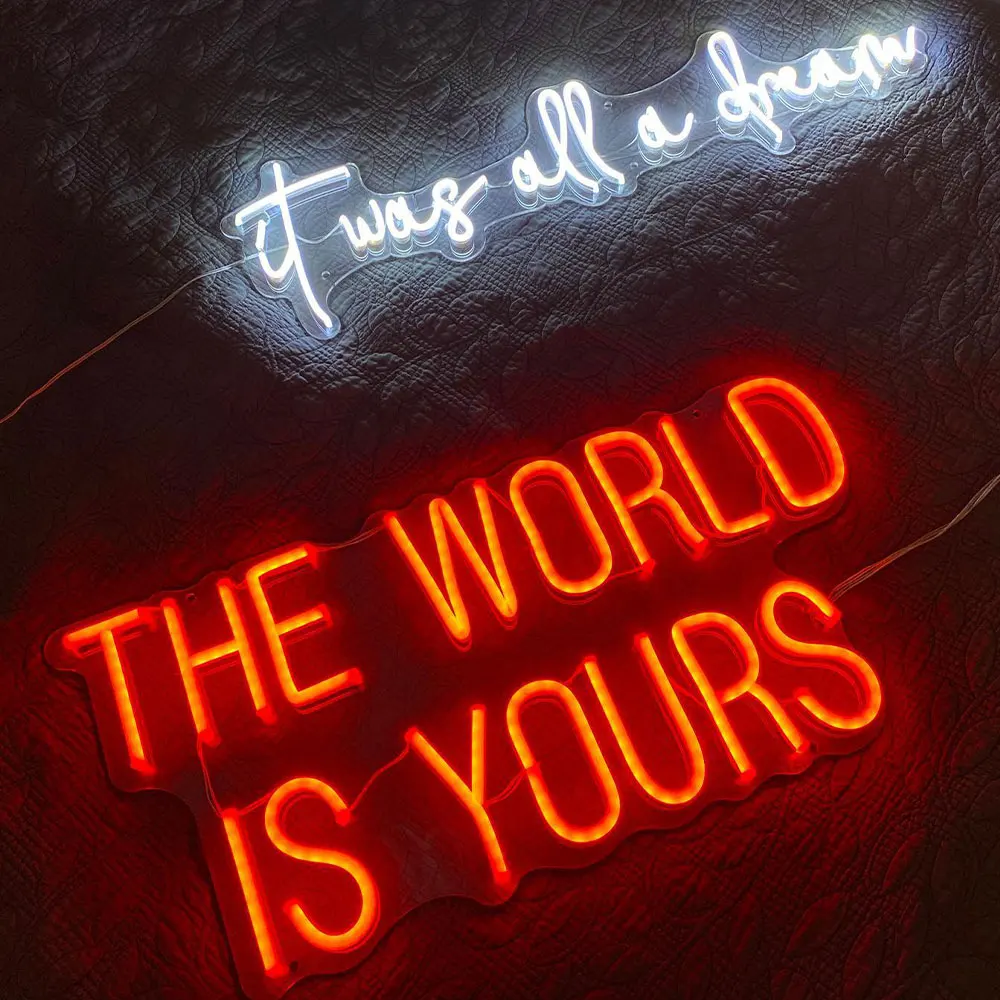  The world is yours неоновая лампа Светодиодная Светящаяся вывеска пользовательские для организаций и магазинов украшение