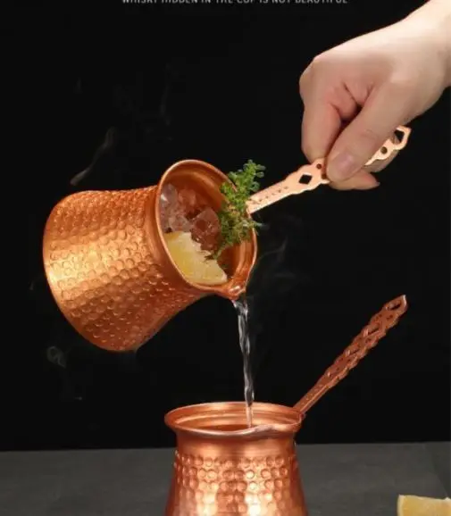 Turkish coffee pot  With Handle Cezve with Brass Handle coffee tool