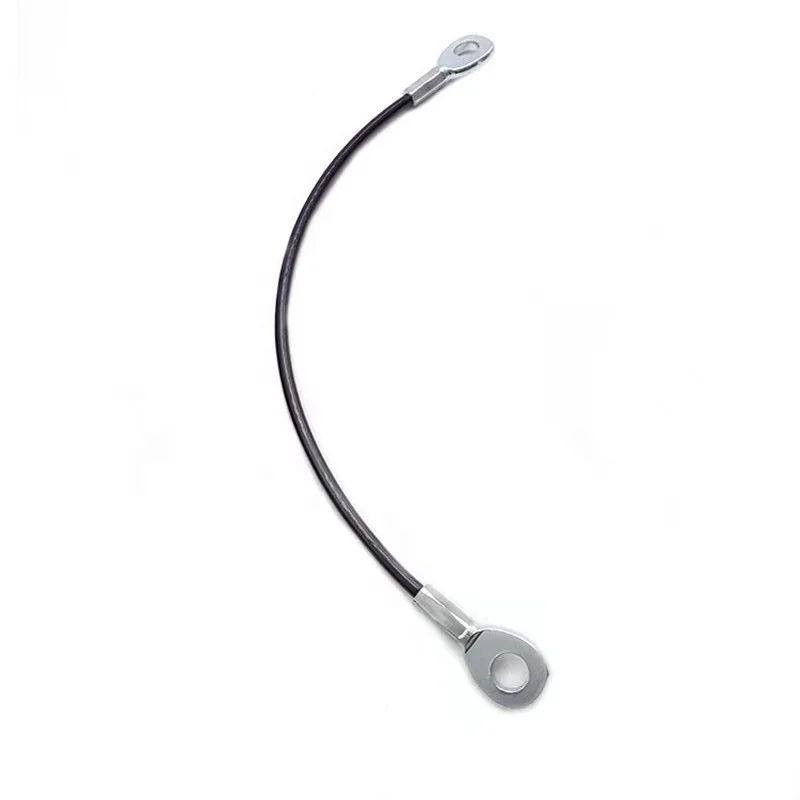 Factory wholesale gym cable coated black PU steel wire rope both side with eyelet terminal  for safety