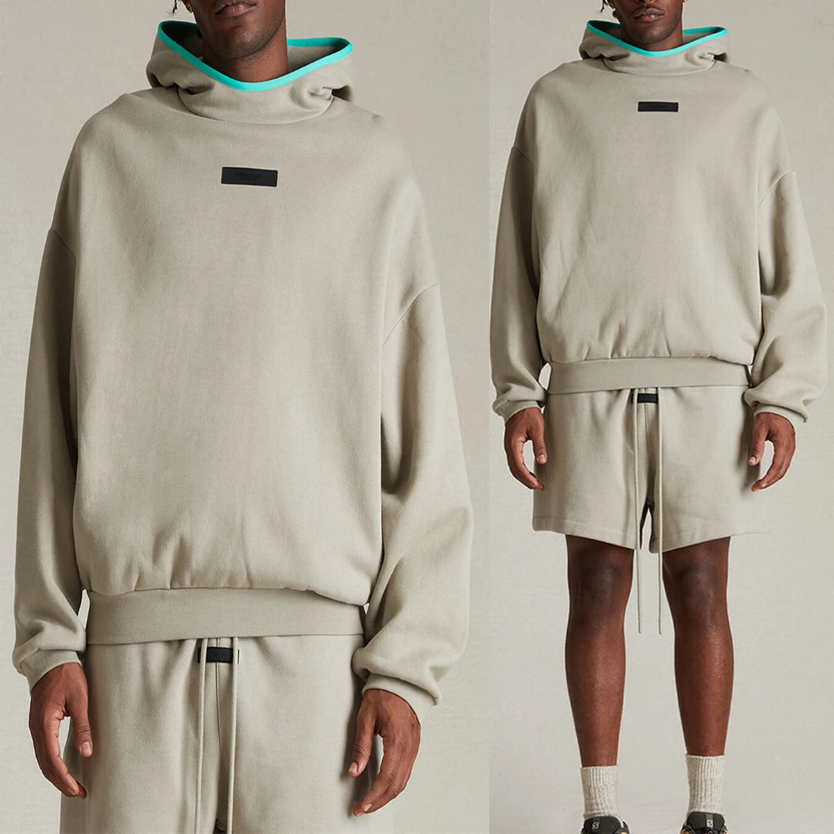 Unisex Essentials Blank Hoodie Custom Logo Sweatpants Hoodie Set Jogger Suit Sweatshirt Pullover Hooded Tracksuit Set