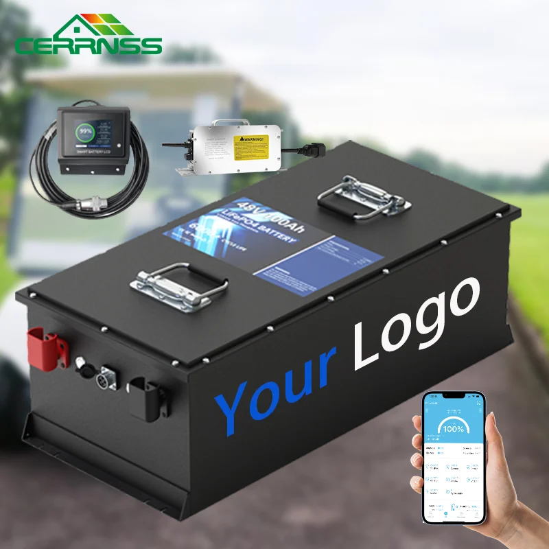 CERRNSS Bluetooth BMS 48 Вольт LiFePO4 батарея 24V 36V 48 V 72V 72AH 100AH 200AH 300AH литиевая батарея для гольф-Кара с ЖК-дисплеем