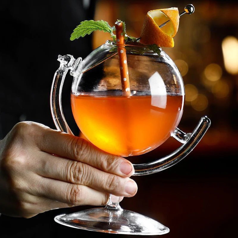 Creative tellurion design transparent glass drinking cup water cup clear earth shaped wine glasses