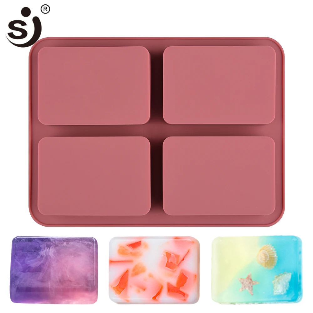 Manufacturer Sell 6 Cavity Rectangle Resin Epoxy Silicone Molds For Soap Making Reusable Soap Molds Silicon