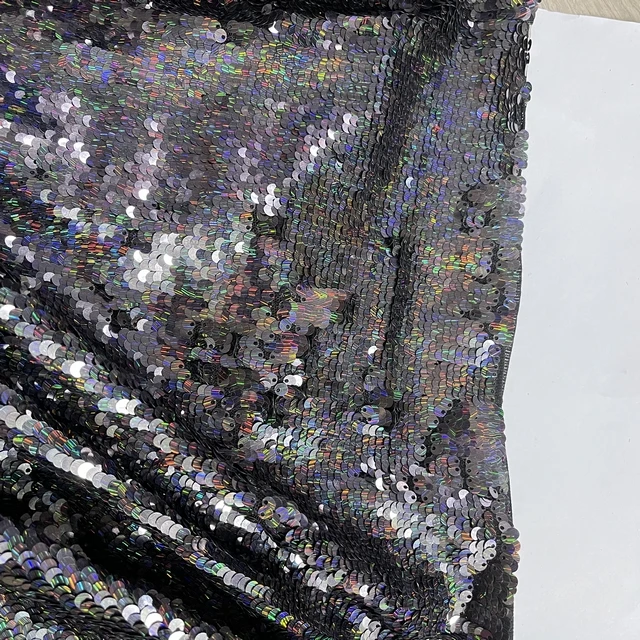 Design Cheap Luxury Full Tulle Embroidery Multi Color Rainbow Tulle Sequin Fabric For Maxi Party Dress