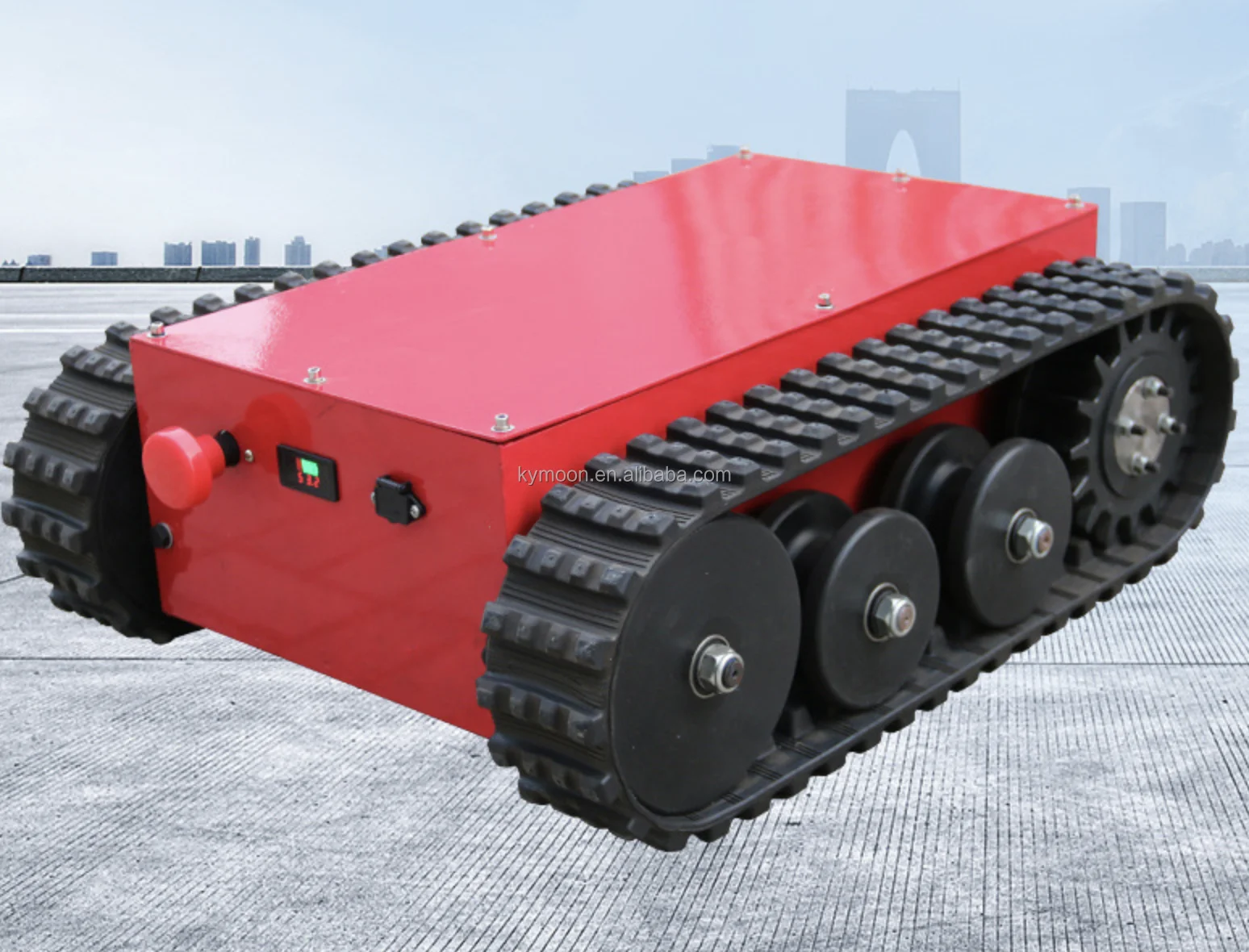 Hot Sale Rubber Track Robot Chassis Snowmobile Rubber Track Chassis Small Electric Rubber Crawler Track Chassis