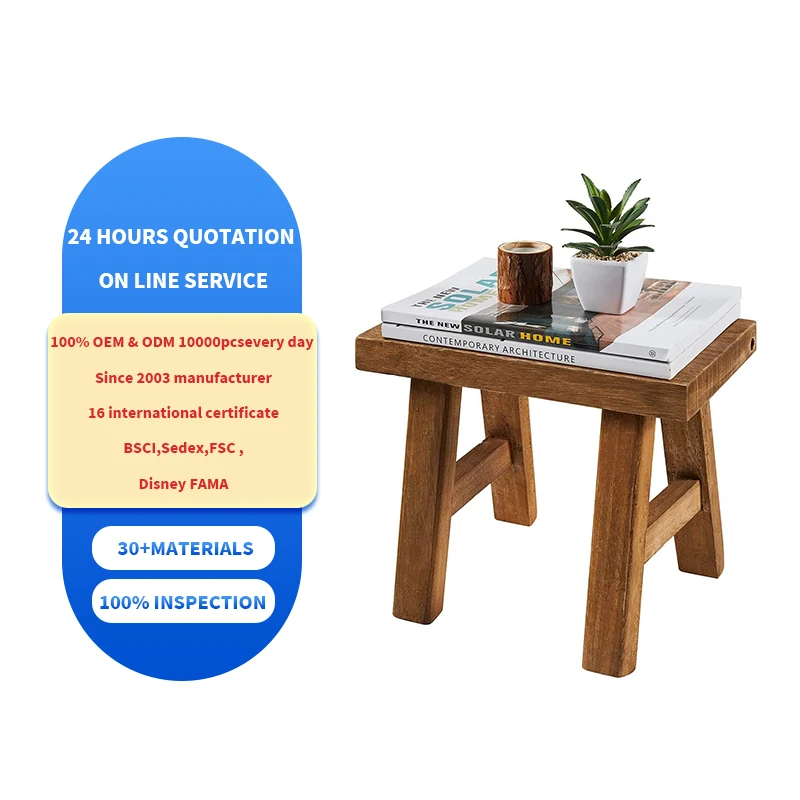 Factory Customized High Quality Wooden Bench Natural Eco-Friendly Durable
