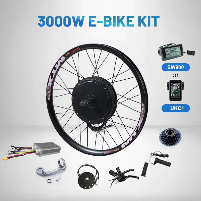 High Quality 3000w ebike conversion kit 48V 60V 72v 96v 3000w Direct Drive Electric Bicycle E Bike Rear Hub Motor kit