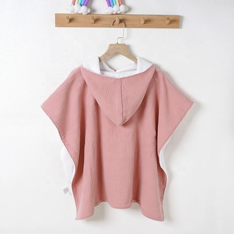 Махровое детское полотенце из муслина и хлопка Детское Пончо детский халат