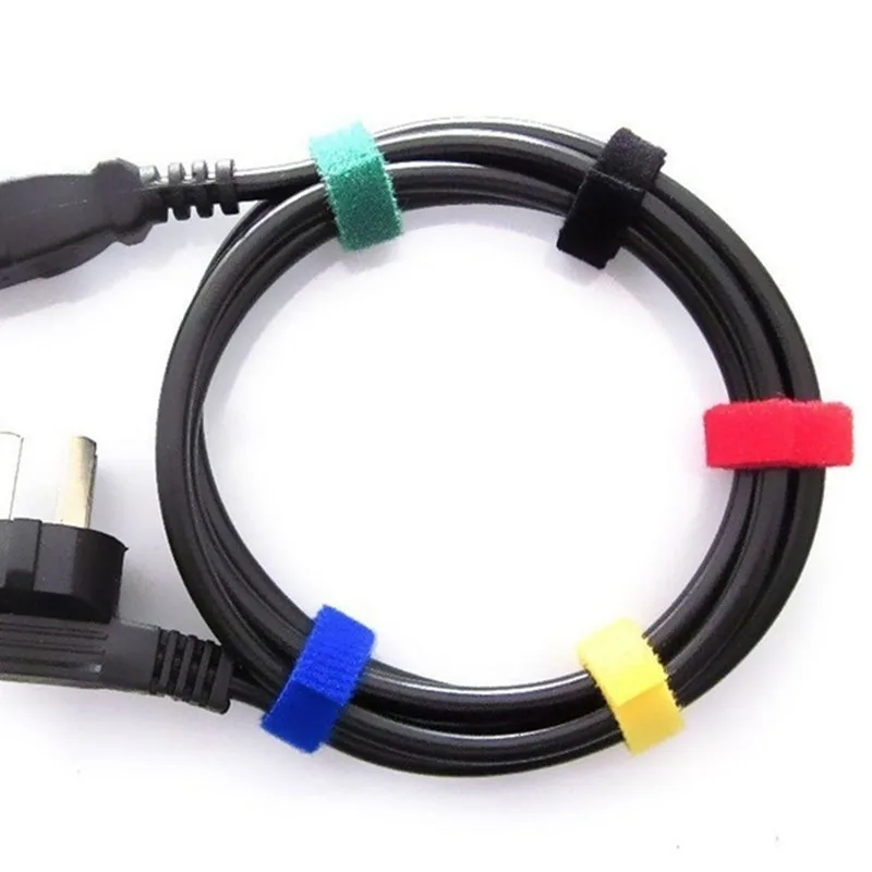 100PCS Releasable Cable Ties Colored Plastics Reusable Cable Nylon Loop Wrap Zip Bundle Ties T-type Cable Tie Wire