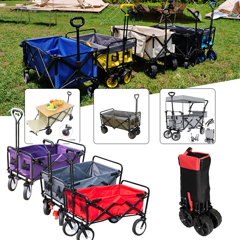 All Terrain Wagon Stroller Folding camping Wagon Foldable Roof Handcart Foldable Transport utility Wagon Folding For Beach