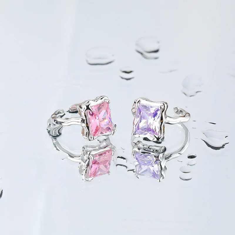 VIANRLA 925 sterling silver Hot Sale square Big Center 3A Zircon Wedding Engagement Rings