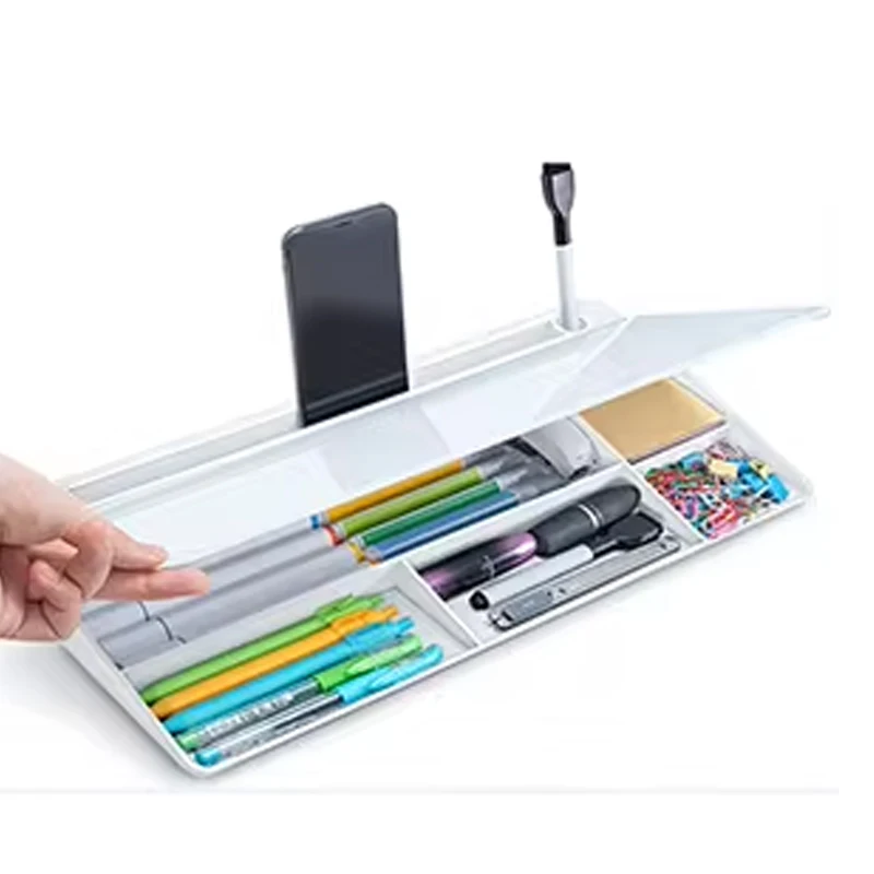 Desktop Whiteboard Glass Dry Erase White Board Desk Computer Buddy Storage Organizer For Home Office
