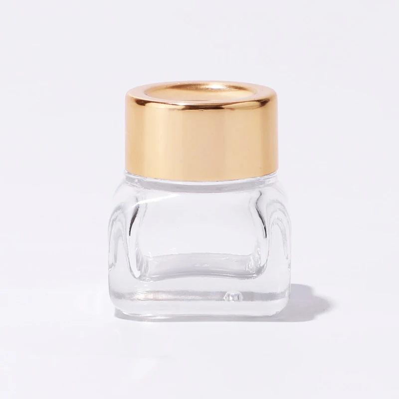 explosive models eye cream glass bottle square with gold lid glass jar 15 ml jars with screw top lids