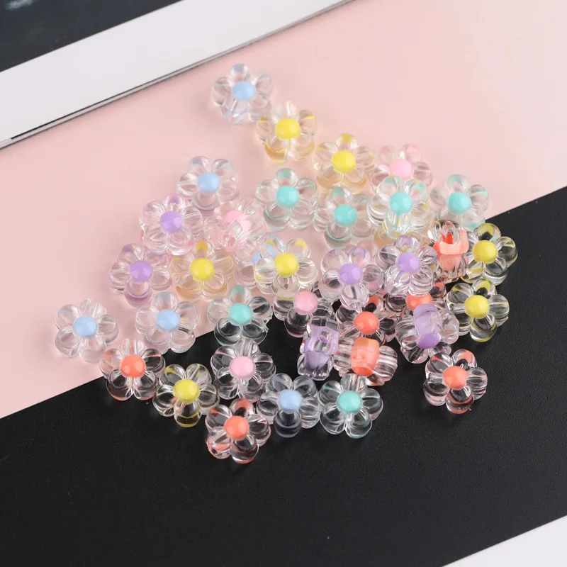 Transparent acrylic plum blossom star butterfly multiple hand-woven bracelet headstring beaded DIY material bag