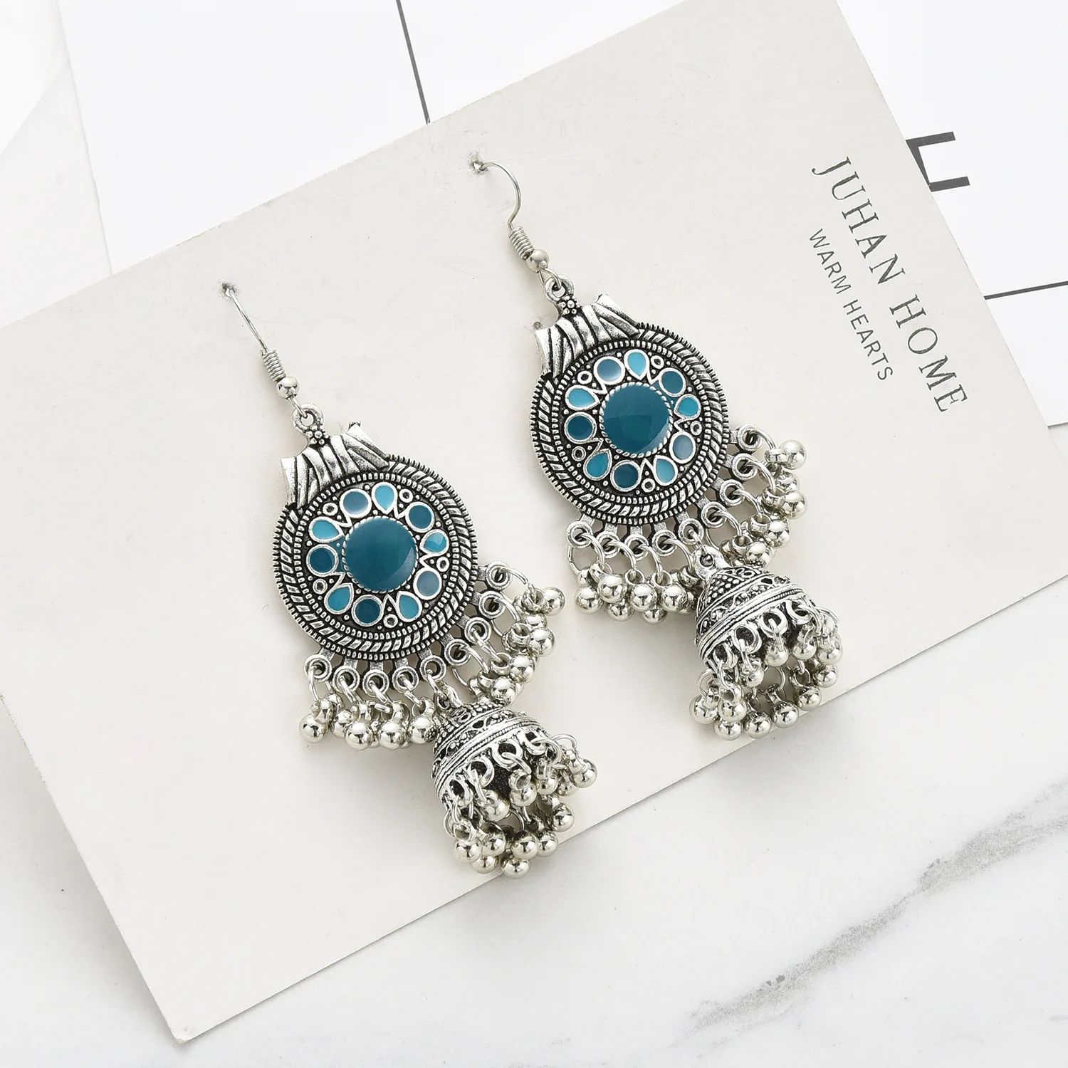 Traditional Turkish Tibet Tribe Bride Jhumka Indian Jewelry Classic Afghan Ethnic Vintage Bell Tassel Drop Earrings For Women