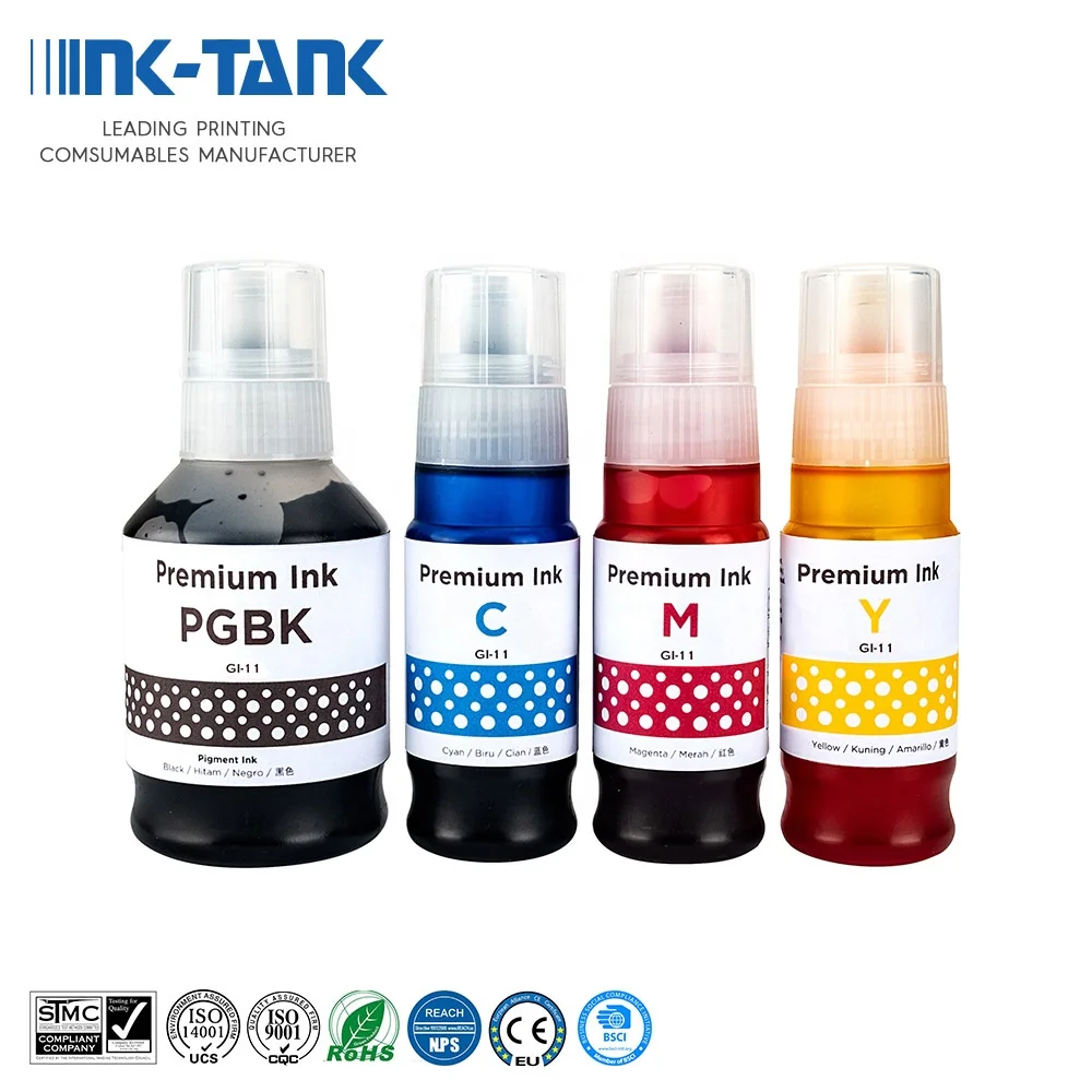 INK-TANK GI 11 GI11 GI-11 Премиум Универсальный цветный оптом водная бутылка пополнения DGT чернила для Canon PIXMA G2160 G3160 принтер
