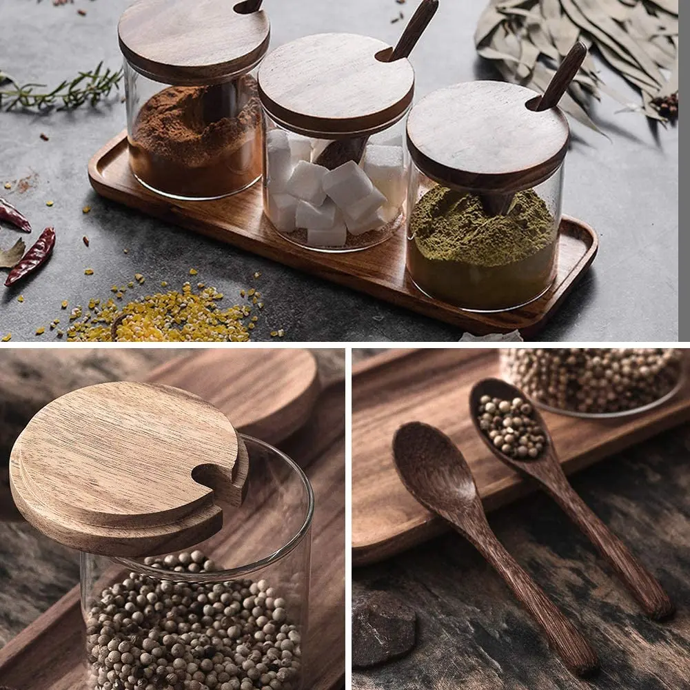 Condiment Container Seasoning Box Set Salt Sugar Spice Pepper Condiment Container Kitchen Cruet Seasoning Pots