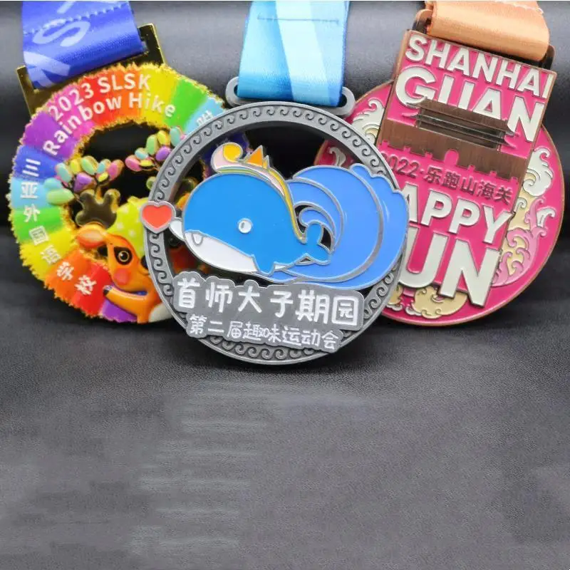 custom conqueror gold basketball medals trophies  no.1 puzzle ukraine Ribbon Box spinner vintage metal trail run music medal