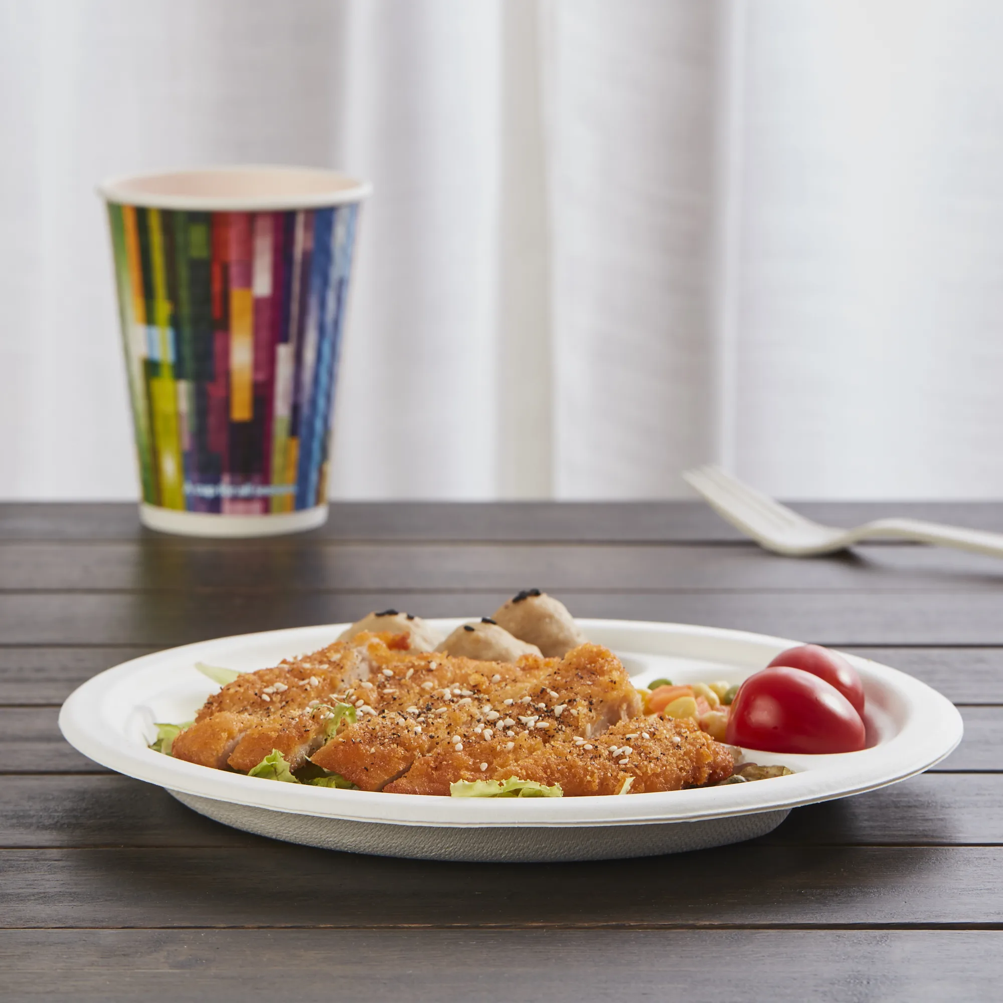 Biodegradable Food Eco-Friendly Natural Paper Take Away Pizza Disposable Paper Plate