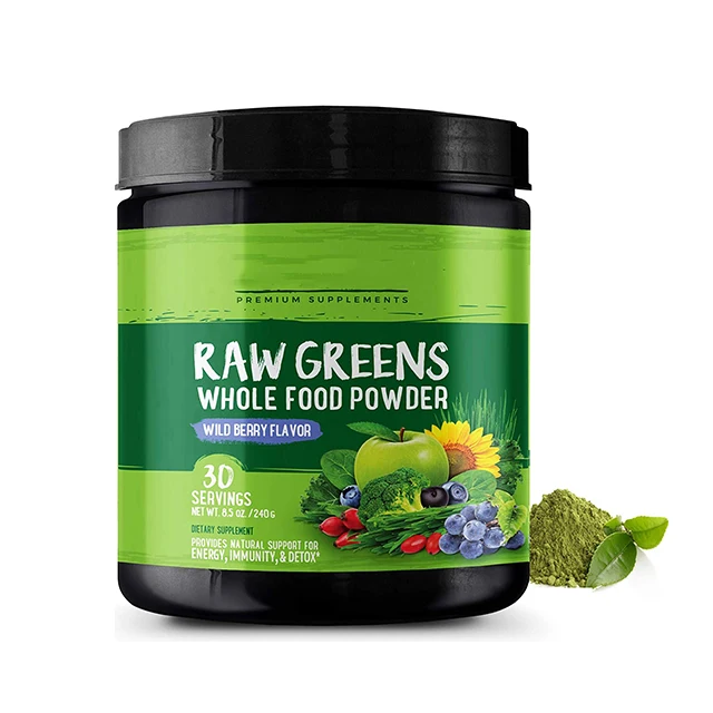 wholesale OEM/ODM Organic Raw Greens Superfood Powder Wild Berry 30 Servings Herbal Power boost overall health and vitality