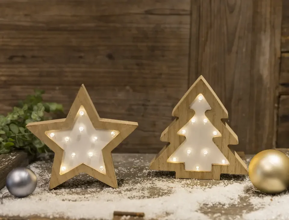 Newish new arrival H7.3inch gold glitter light up XMAS letter wooden decor  21LED christmas decoration light