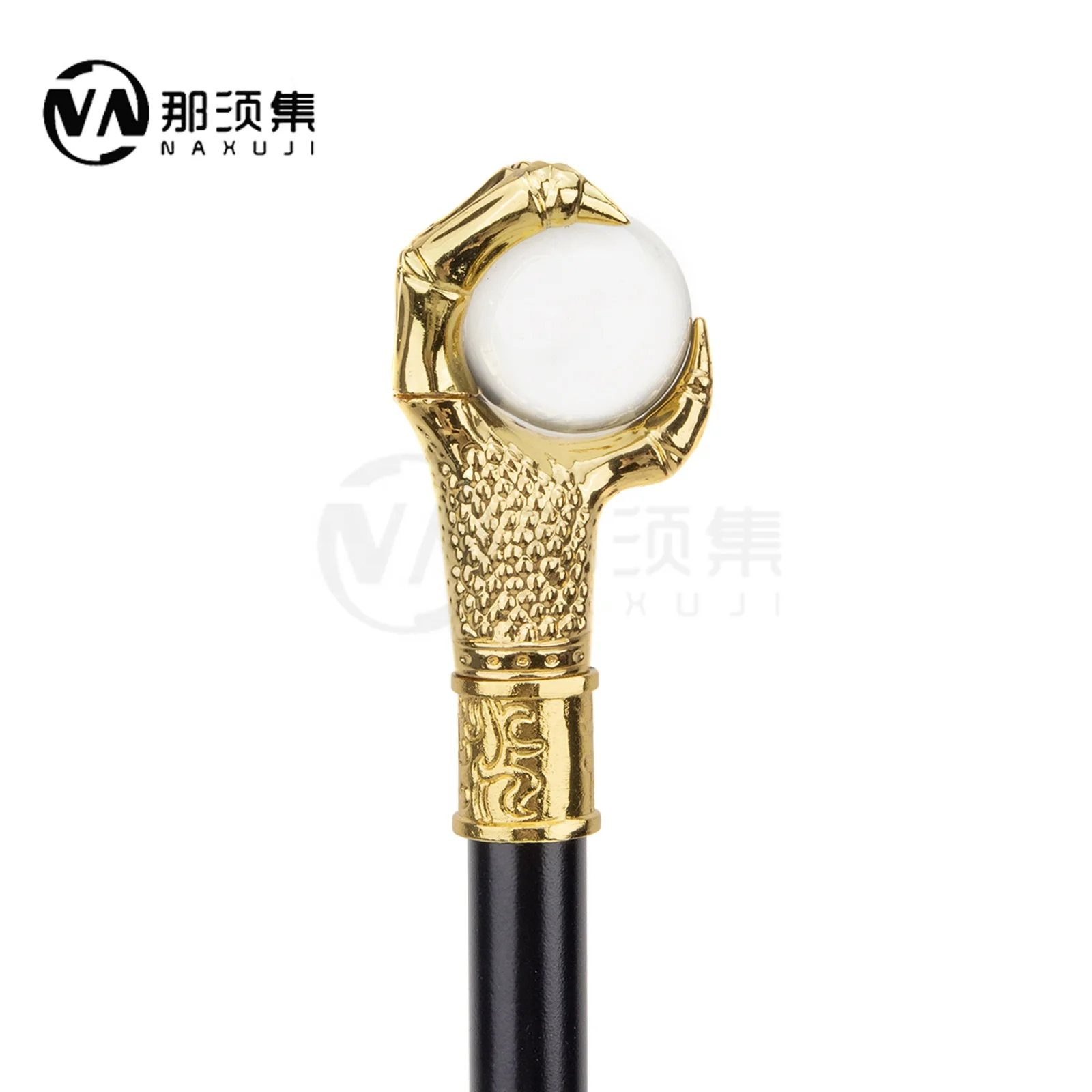 Golden Dragon Claw Grasp Glass Ball Walking Cane Fashion Decorative Walking Stick Gentleman Elegant Cosplay Knob Crosier 93cm
