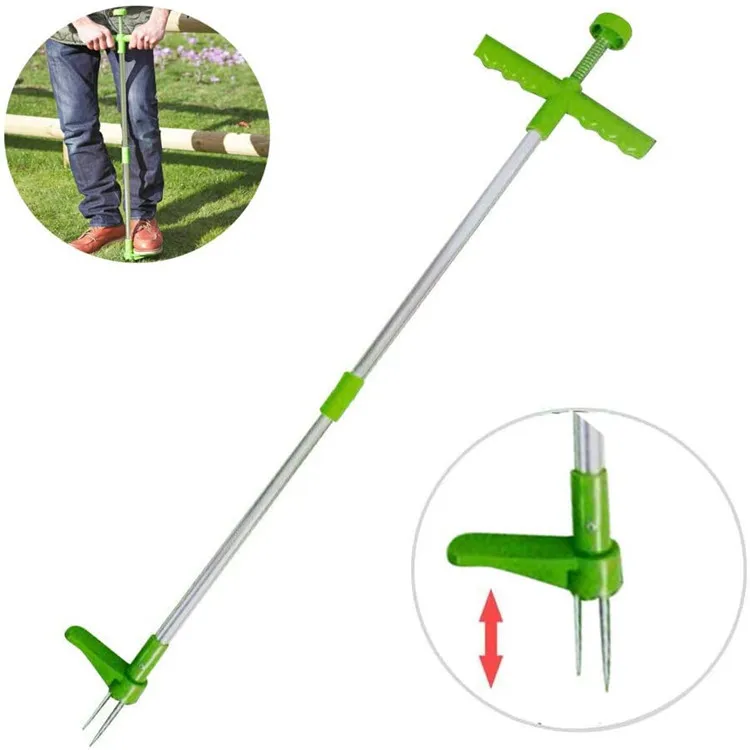 
Aluminum Portable Weed Puller Root Remover Claw Weeder Long Handled Stand Up Weed Puller Manual Garden Lawn Outdoor Killer Tool 