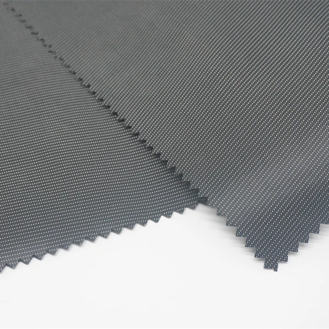 Nylon Oxford with White Rayon Yarn Dot Solid Dyed with WR and PVC Coating for Shoe/Luggage/Bag Fabric