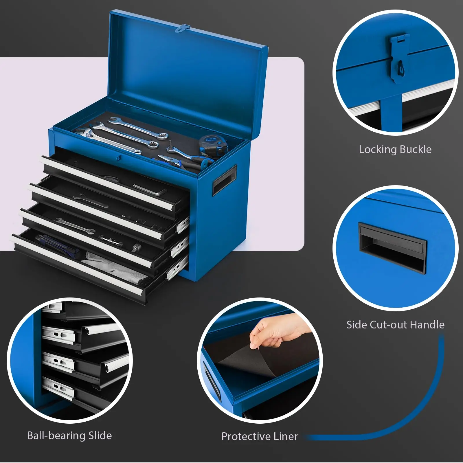 Blue Garage Tools Set Box Cabinets Tool Trolley Carrinho De Ferramentas 5 Drawer Workshop Tool Cart