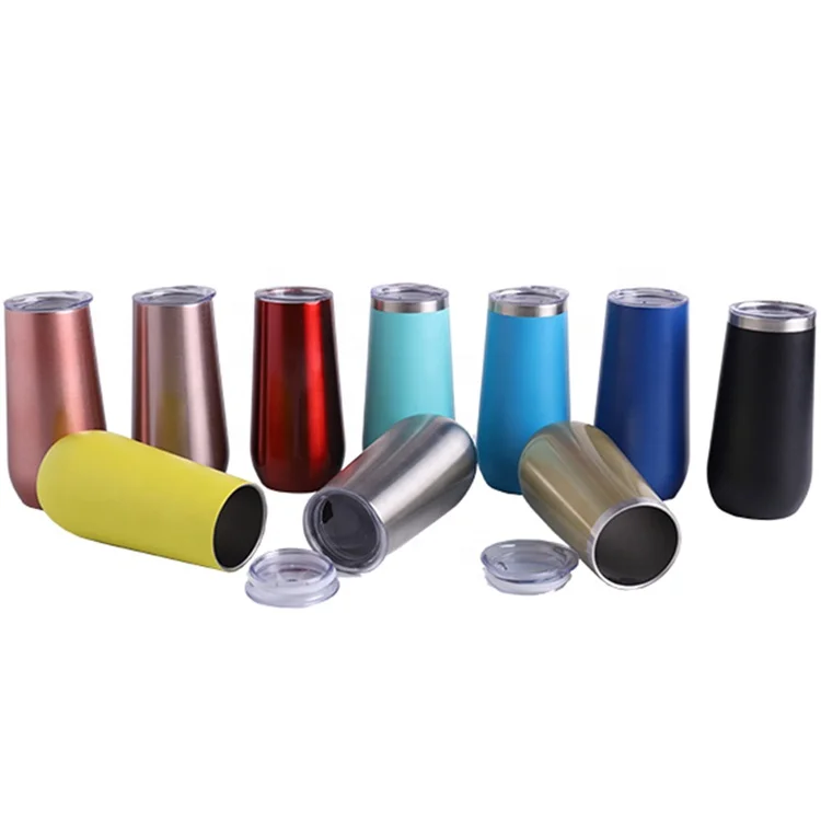 Hot sell 16oz powder coated double wall stainless steel wine tumbler insulated vacuum egg shape mug wine with lid