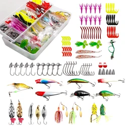 108pcs/box fishing lures baits jigging Metal Spoon Minnow Crankbait Bass fishing gear and accessories with tackle box