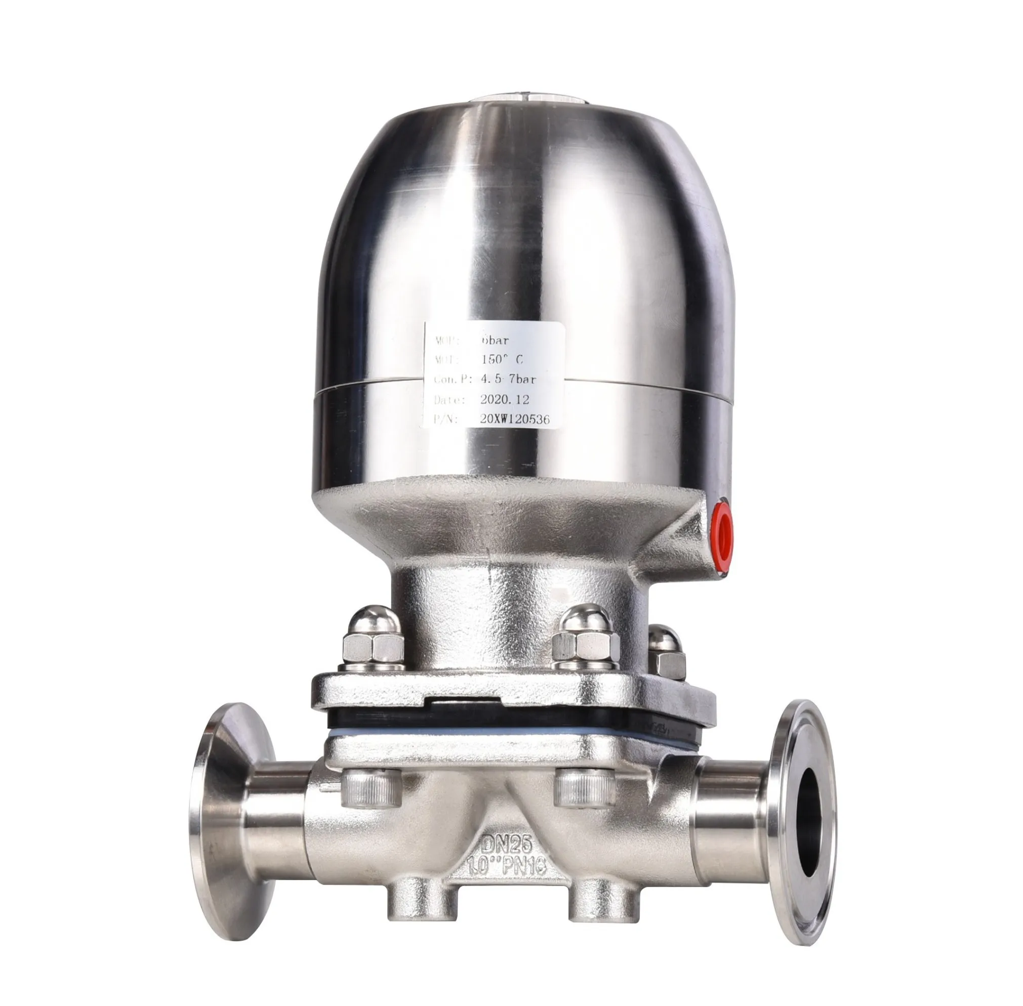 Food Grade Sanitary Chemical beverage medical Industrial Mini Type Pneumatic Stainless Steel Diaphragm Valve