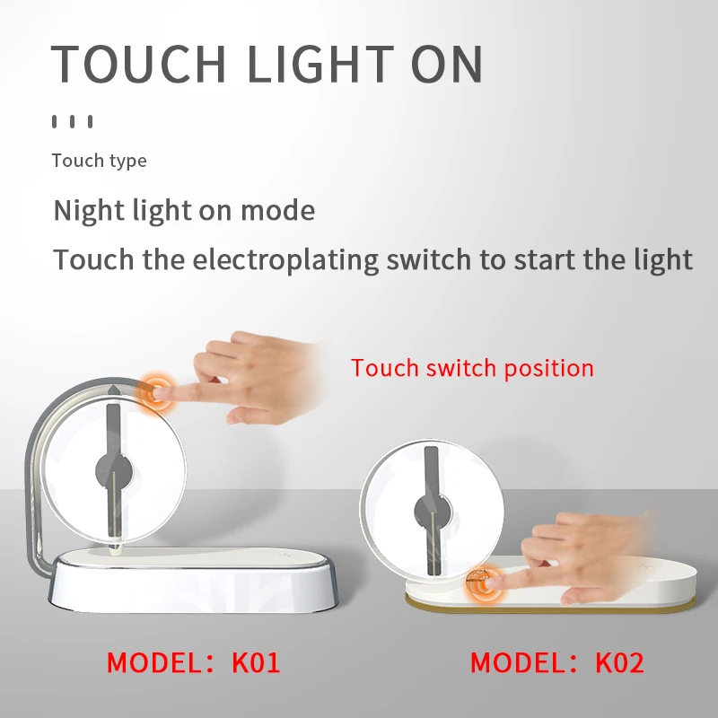Touch Switch Mobile charge 3d hologram fan with night light Spining 360 Table small 3d hologram fan Portable 3d fan hologram