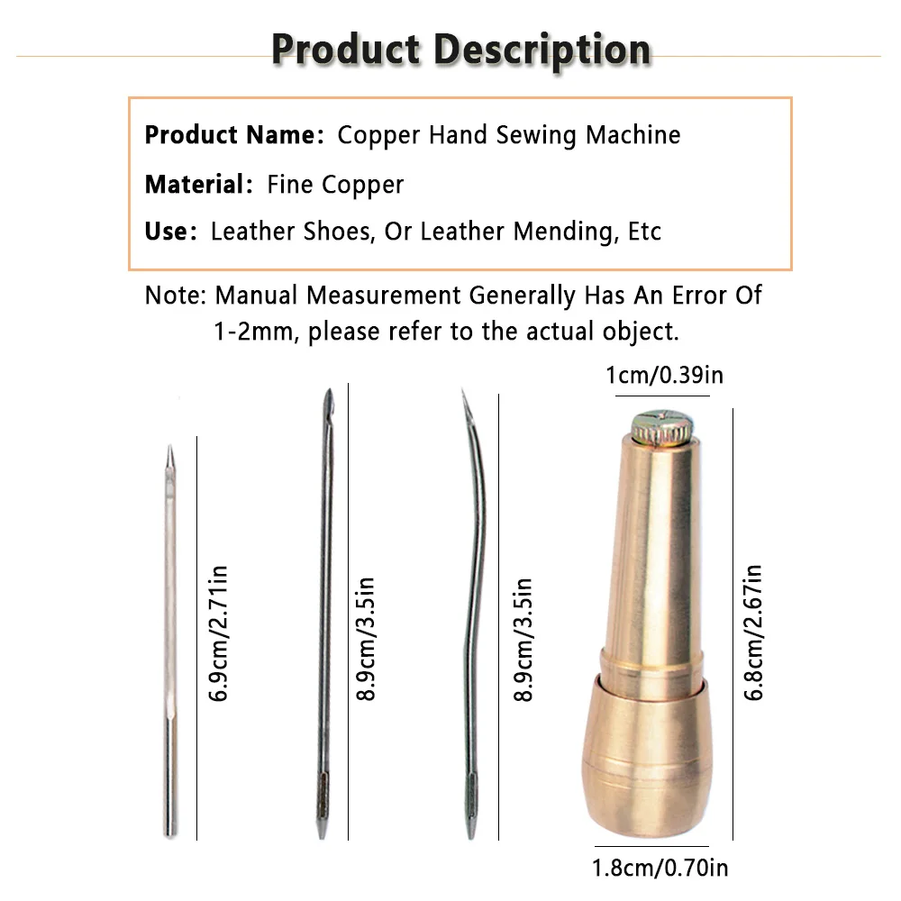 Shoes Canvas Tent Sewing Awl Hand Stitcher Taper Needle Repairing Kit Tool leather strit stitching tools hole