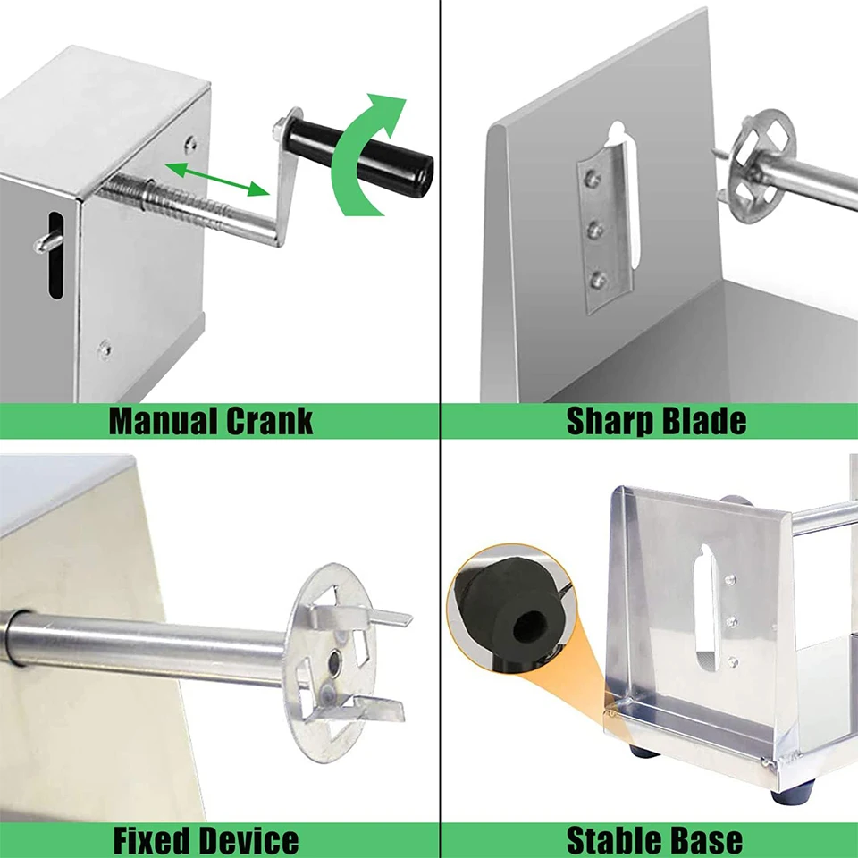 YF-PT100 Tornado Potato Spiral Cutter, Manual Stainless Steel Potatoes Twister Slicer