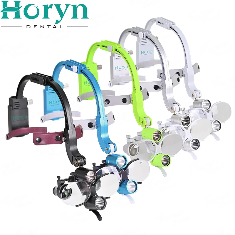 Стоматологические индивидуальные 2,5x 3,5x лупы для фар, увеличительные очки, хирургические медицинские лупы с беспроводной головной световой дальности 5 Вт 360-460 мм