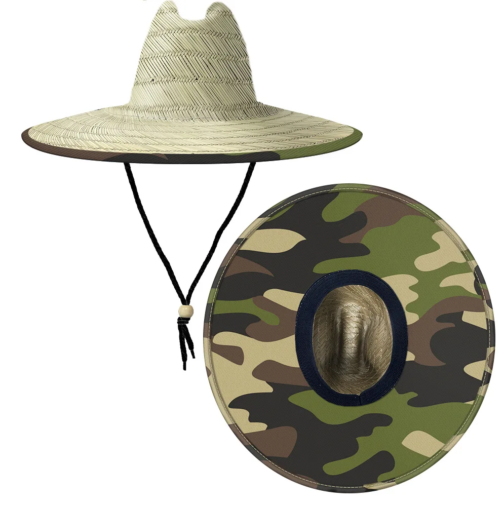 High Quality Custom Printed Lifeguard Unisex Straw Hat for Outdoor Beach & Fishing Activities