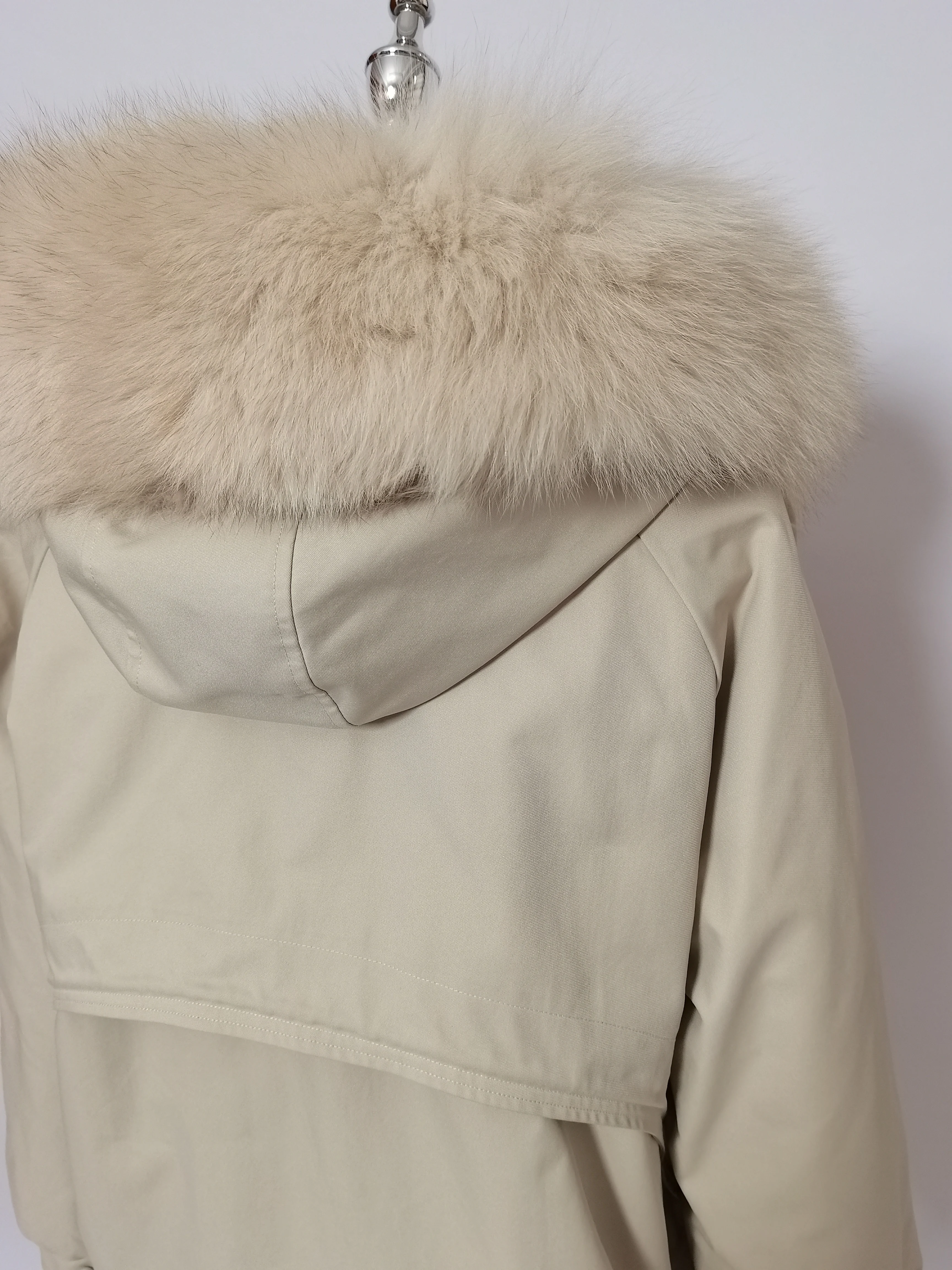 2021 winter new real fur coat jacket women fox fur hood trim warm  rabbit fur liner coat women parkas coat