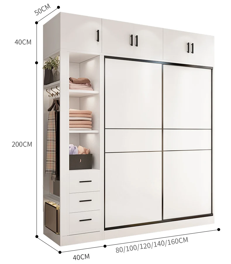 Trlife Modern Bedroom Wooden Cupboard Sliding Doors Custom Wardrobes