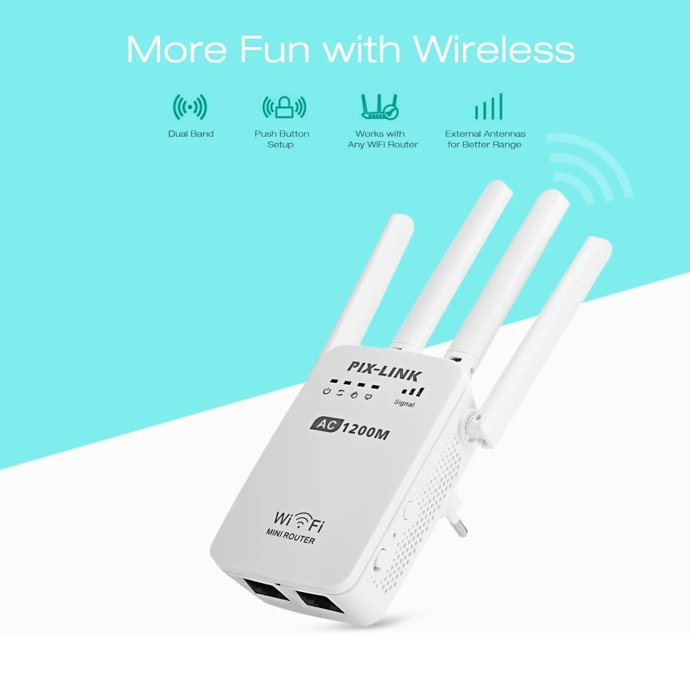 Новый беспроводной Двухдиапазонный портативный Wi-Fi ретранслятор/ap/маршрутизатор PIX LINK 1200