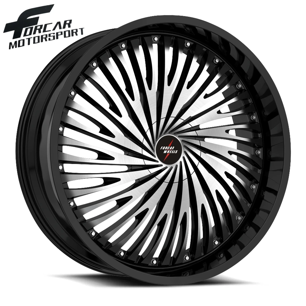 Forged 18 19 20 21 22 23 24 inch two-piece rims custom deep lip alloy wheels rim