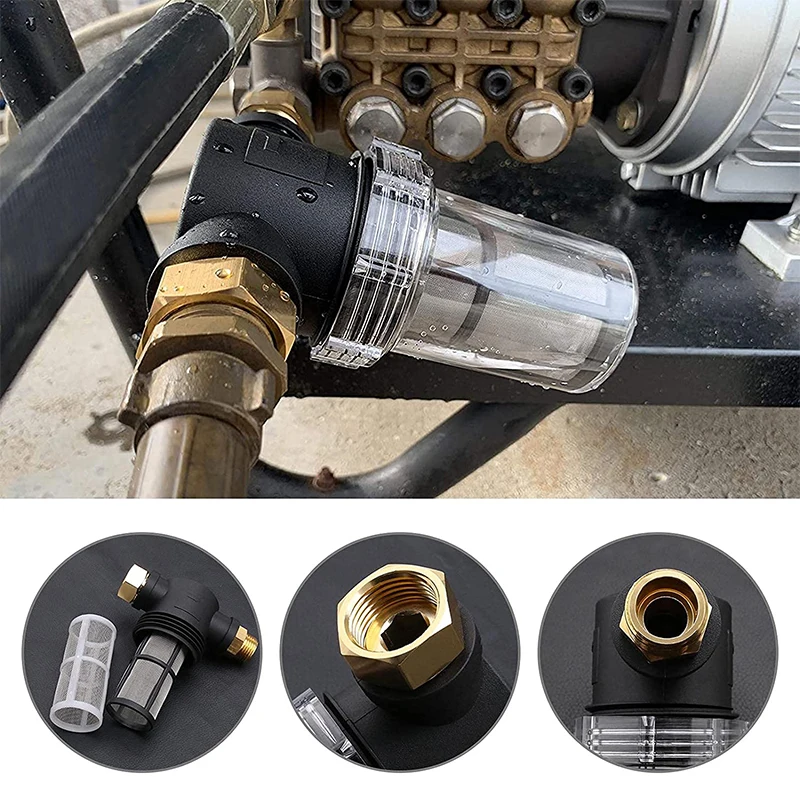 Garden Hose Filter Attachment 40 Mesh for Outdoor Gardening Inlet Water Pressure Washer Car Wash Garden Hose 3/4GHT